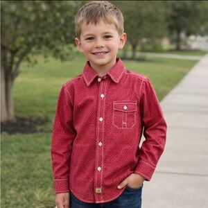 Swiss Cross Boys Button-Up Shirt –Western style